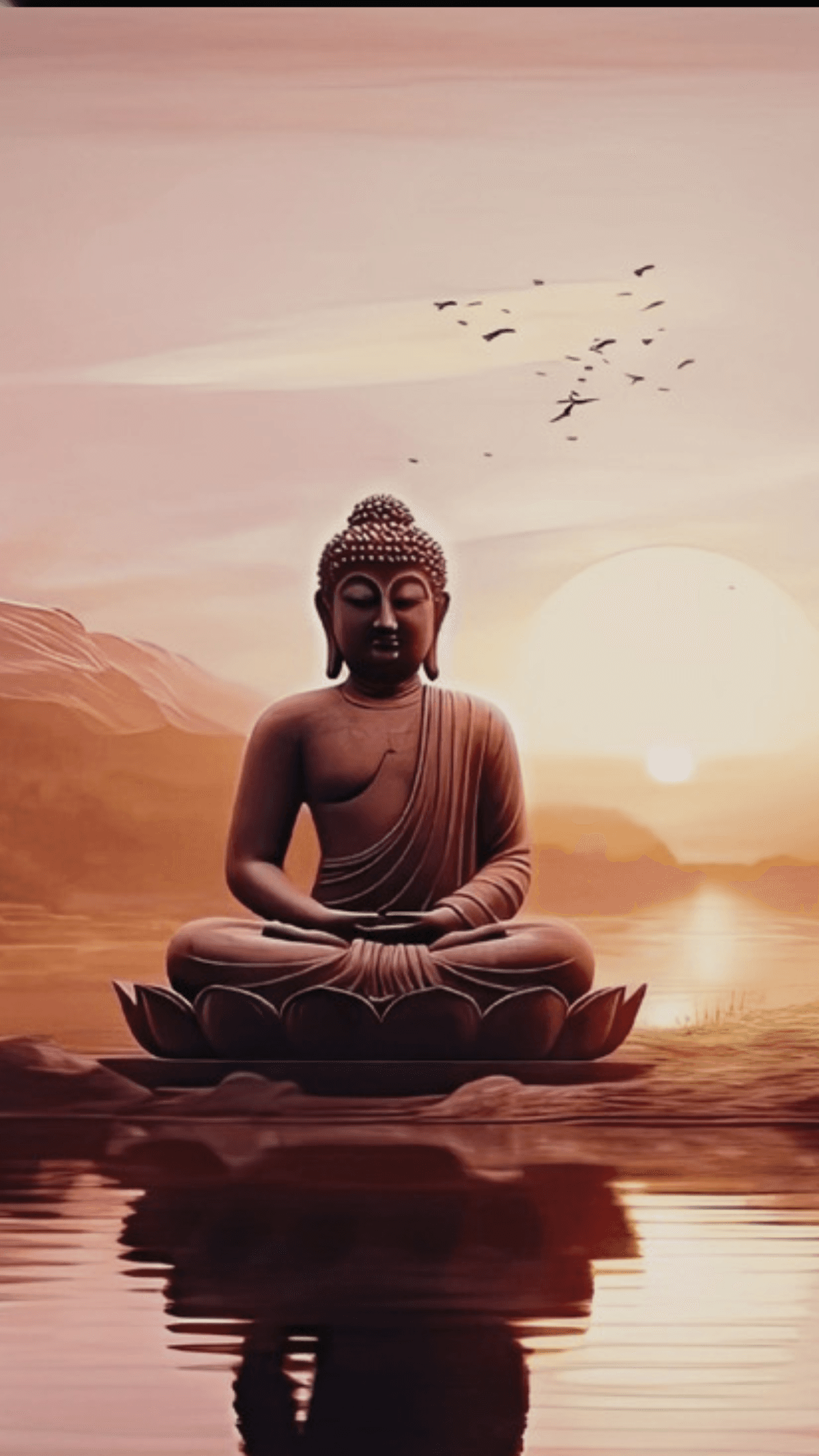 MoonMix timer running with a Buddha at sunset background